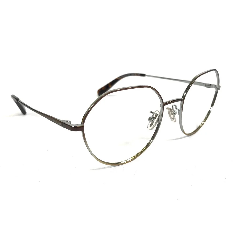 Coach Eyeglasses Frames HC5106 9339 Shiny Brown Round Wire Rim 54-18-140